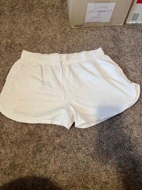 Rebel Sky Women's Elastic Waist White Casual Lounge Shorts, XL